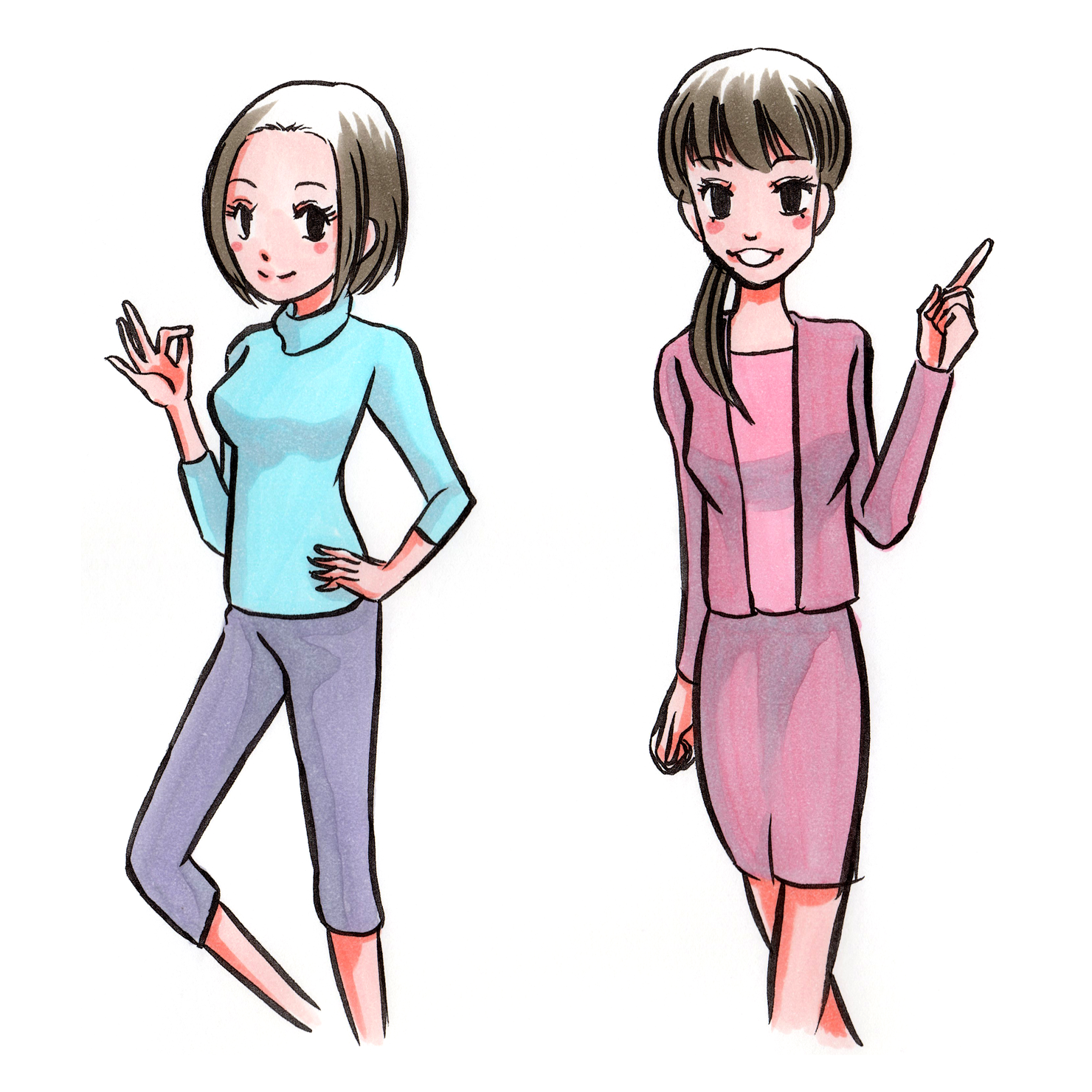コピックで着色したアナログイラスト